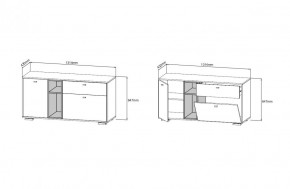 Комод ЛАНС К101, Дуб бунратти белый/Белый (ДСВ) в Качканаре - kachkanar.mebel-e96.ru