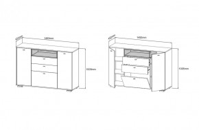 Комод ЛАНС К303, Дуб бунратти, белый/Белый (ДСВ) в Качканаре - kachkanar.mebel-e96.ru