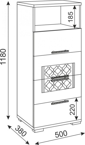 Комод малый Тиффани М10 (Риннер) в Качканаре - kachkanar.mebel-e96.ru