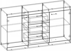 Комод Соната КС-1500 (Дуб сонома/Белый глянец) в Качканаре - kachkanar.mebel-e96.ru