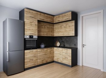 Кухонный гарнитур угловой Крафт 2200*1700 мм (Санвут) в Качканаре - kachkanar.mebel-e96.ru
