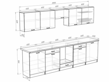 Кухонный гарнитур 3000 мм Кремона фисташка (Росток) в Качканаре - kachkanar.mebel-e96.ru