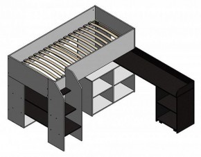 Кровать-чердак Теремок-2 Дуб молочный/Розовый в Качканаре - kachkanar.mebel-e96.ru