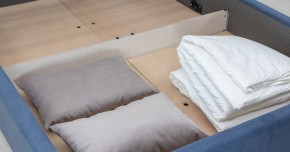 Кровать с подъемным механизмом Мелисса 1400 (серо-синий) (НиК) в Качканаре - kachkanar.mebel-e96.ru