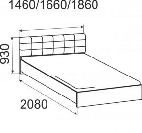 Кровать интерьерная Лита с латами 1400*2000 в Качканаре - kachkanar.mebel-e96.ru