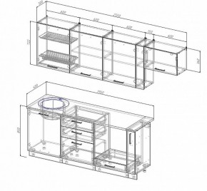 Кухонный гарнитур Лофт 2550 в Качканаре - kachkanar.mebel-e96.ru