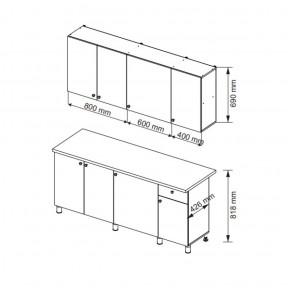 Кухонный гарнитур POINT 1800 мм (Гор) в Качканаре - kachkanar.mebel-e96.ru