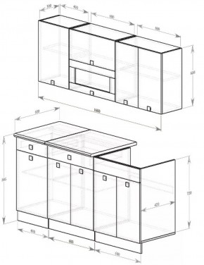 Кухонный гарнитур Виола 1600 мм (Зарон) в Качканаре - kachkanar.mebel-e96.ru