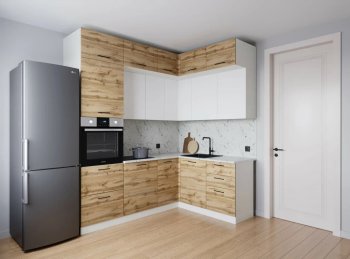 Кухонный гарнитур угловой Лада 2200*1700 мм (Санвут) в Качканаре - kachkanar.mebel-e96.ru