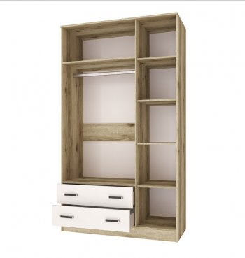 Шкаф Лагуна с антресолью делано/белый (Текс) в Качканаре - kachkanar.mebel-e96.ru