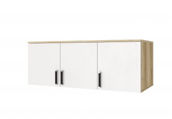 Шкаф Лагуна с антресолью делано/белый (Текс) в Качканаре - kachkanar.mebel-e96.ru