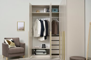 Гардеробная/шкаф 2200*1706 мм Ларго №3 Кашемир (Миф) в Качканаре - kachkanar.mebel-e96.ru