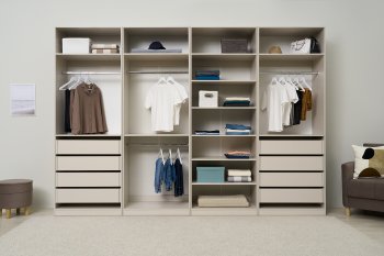 Гардеробная/шкаф 3200 мм Ларго №2 открытая Кашемир (Миф) в Качканаре - kachkanar.mebel-e96.ru