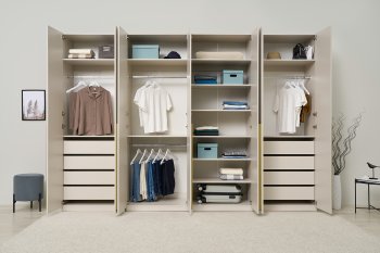 Гардеробная/шкаф 3200 мм Ларго №2 Кашемир (Миф) в Качканаре - kachkanar.mebel-e96.ru