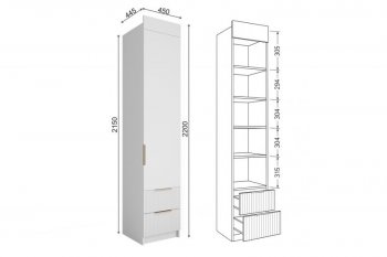 Шкаф Лавис ШД 450.1, белый софт (ДСВ) в Качканаре - kachkanar.mebel-e96.ru