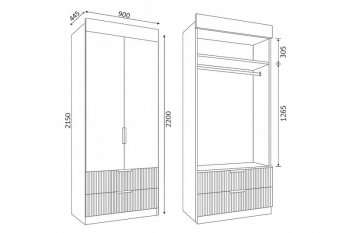 Шкаф Лавис ШД 900.1, белый софт (ДСВ) в Качканаре - kachkanar.mebel-e96.ru