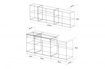 Кухонный гарнитур Лайт 2000 мм (Зарон) в Качканаре - kachkanar.mebel-e96.ru