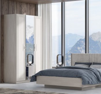 Шкаф распашной 1400 мм Лежер ШК-3103 холст белый (СанТан) в Качканаре - kachkanar.mebel-e96.ru