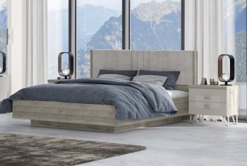 Кровать 1600 мм Лежер КР-311-16-16 дуб серый/велюр Missoni 18 (Сантан) в Качканаре - kachkanar.mebel-e96.ru