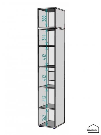 Шкаф с антресолью 400 мм Linnea MHR-1A-2 2450х400х510 (Графит-М 11.1.25) в Качканаре - kachkanar.mebel-e96.ru