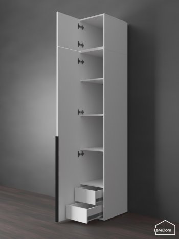 Шкаф с антресолью 400 мм Linnea MHR-1A-4 2450х400х510 (Белый-М 11.1.2) в Качканаре - kachkanar.mebel-e96.ru
