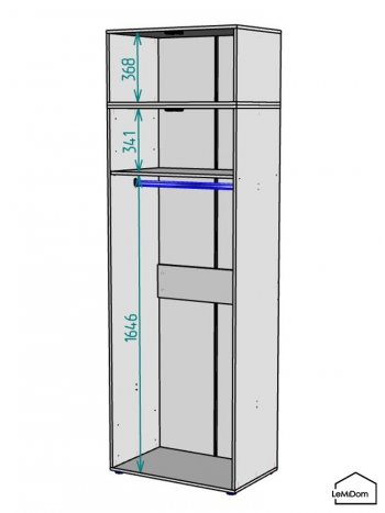 Шкаф с антресолью 800 мм Linnea MHR-2A-1 2450х800х510 (Графит-М 11.1.25) в Качканаре - kachkanar.mebel-e96.ru