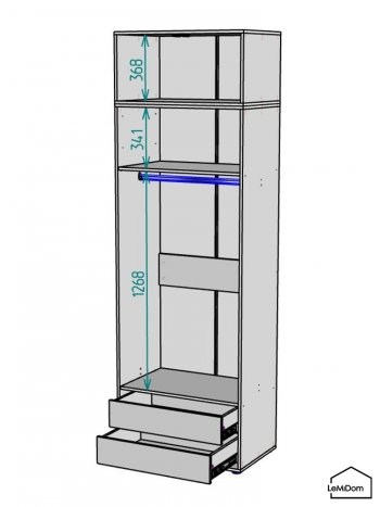 Шкаф с антресолью 800 мм Linnea MHR-2A-3 2450х800х510 (Графит-М 11.1.25) в Качканаре - kachkanar.mebel-e96.ru