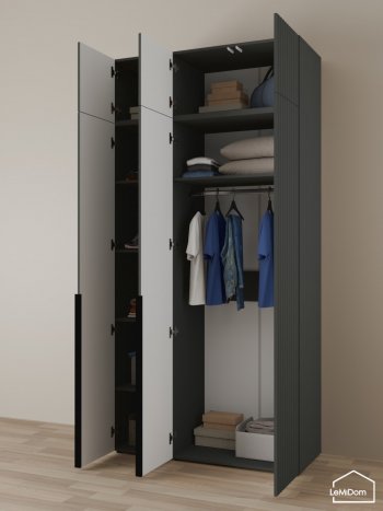 Шкаф с антресолью 1200 мм Linnea MHR-3A-1 2450х1200х510 (Графит-М 11.1.25) в Качканаре - kachkanar.mebel-e96.ru