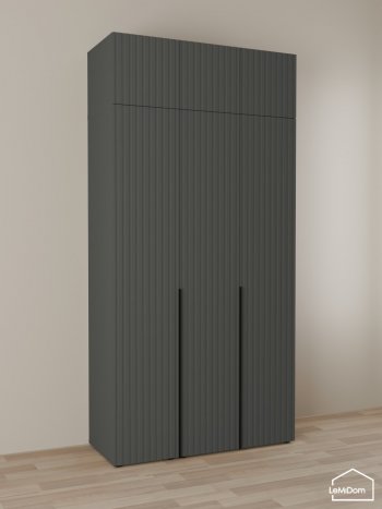 Шкаф с антресолью 1200 мм Linnea MHR-3A-1 2450х1200х510 (Графит-М 11.1.25) в Качканаре - kachkanar.mebel-e96.ru