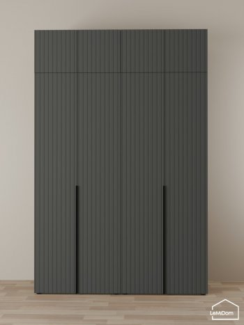Шкаф с антресолью 1600 мм Linnea MHR-4A-1 2450х1600х510 (Графит-М 11.1.25) в Качканаре - kachkanar.mebel-e96.ru