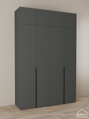 Шкаф с антресолью 1600 мм Linnea MHR-4A-1 2450х1600х510 (Графит-М 11.1.25) в Качканаре - kachkanar.mebel-e96.ru