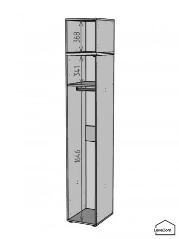 Шкаф с антресолью 400 мм Linnea MHR-1A-1 2450х400х510 (ДВ-М 11.1.25) в Качканаре - kachkanar.mebel-e96.ru