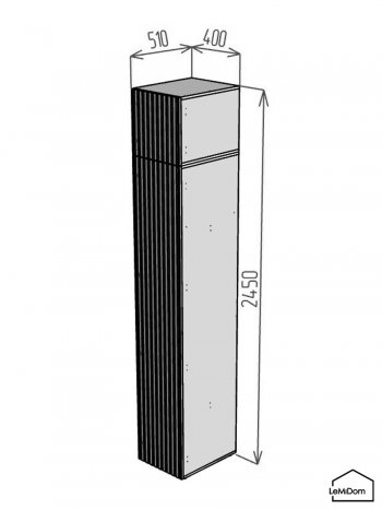 Шкаф с антресолью 400 мм Linnea MHR-1A-1 2450х400х510 (Графит-М 11.1.25) в Качканаре - kachkanar.mebel-e96.ru