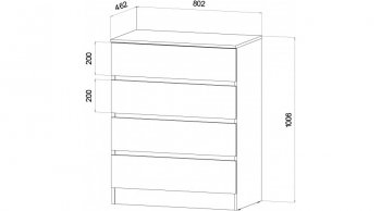 Комод 4 ящика Ленора вотан/Кашемир (Лин) в Качканаре - kachkanar.mebel-e96.ru