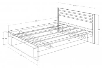 Кровать двуспальная Лиана графит (Зарон) в Качканаре - kachkanar.mebel-e96.ru