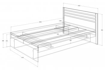 Кровать двуспальная Лиана графит (Зарон) в Качканаре - kachkanar.mebel-e96.ru