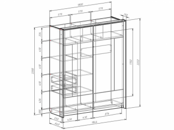 Шкаф-купе 1800 мм Либерти (Росток) в Качканаре - kachkanar.mebel-e96.ru