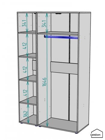 Шкаф Linnea MHR-3-1 2050х1200х510 (Белый-М 11.1.2) в Качканаре - kachkanar.mebel-e96.ru