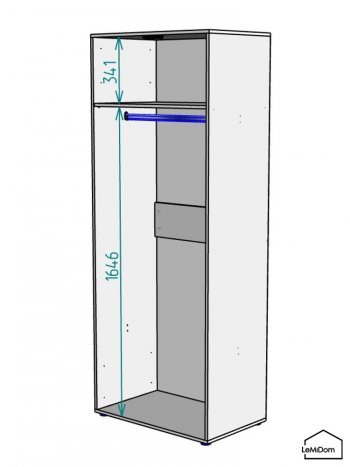 Шкаф Linnea MHR-2 2050х800х510 (Белый-М 11.1.2) в Качканаре - kachkanar.mebel-e96.ru