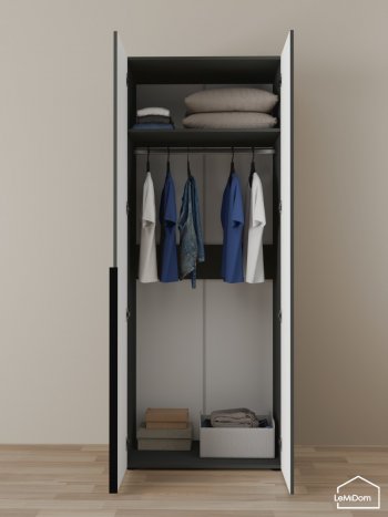 Шкаф Linnea MHR-2 2050х800х510 (Графит-М 11.1.25) в Качканаре - kachkanar.mebel-e96.ru
