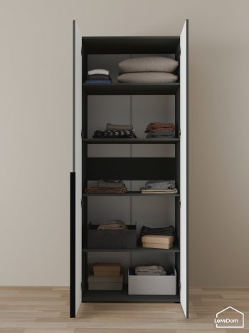 Шкаф Linnea MHR-2-2 2050х800х510 (Графит-М 11.1.25) в Качканаре - kachkanar.mebel-e96.ru