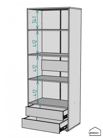 Шкаф Linnea MHR-2-3 2050х800х510 (Графит-М 11.1.25) в Качканаре - kachkanar.mebel-e96.ru