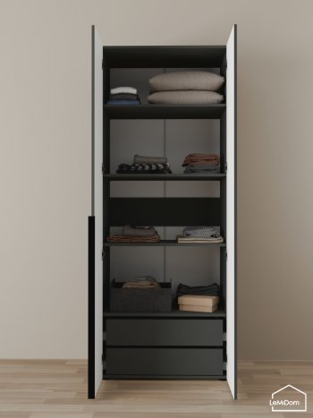 Шкаф Linnea MHR-2-3 2050х800х510 (Графит-М 11.1.25) в Качканаре - kachkanar.mebel-e96.ru