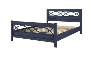 Кровать из массива Лоренса Темный лазурный (БМ) в Качканаре - kachkanar.mebel-e96.ru