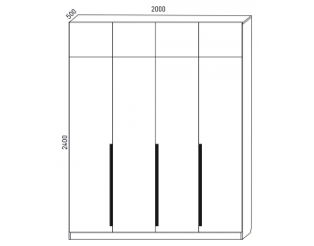 Шкаф распашной 2000 мм М6-4.2 Б+П+Б 200 + антресоль + 4 ящика (М6) в Качканаре - kachkanar.mebel-e96.ru