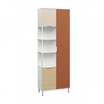 Шкаф комбинированный Марвэл 13.22 бел (Моби) в Качканаре - kachkanar.mebel-e96.ru