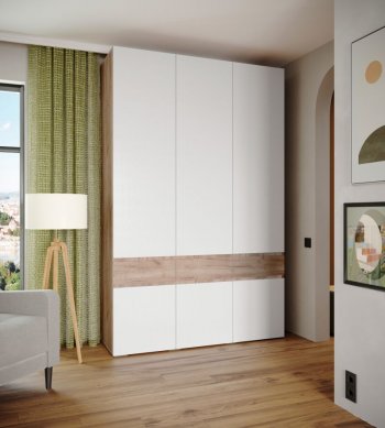 Шкаф 1500 мм Мерида крафт табачный/белый (Микон) в Качканаре - kachkanar.mebel-e96.ru