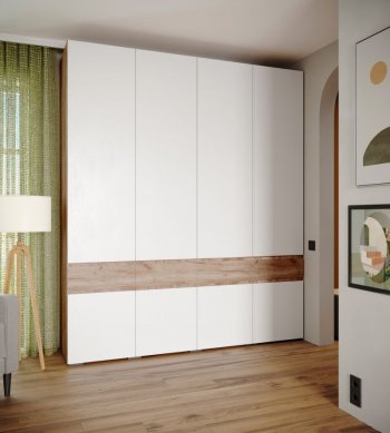 Шкаф 2000 мм Мерида крафт табачный/белый (Микон) в Качканаре - kachkanar.mebel-e96.ru