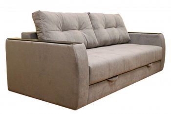 Диван Милан 3, НПБ, ткань Монако 06 (серый) (Хит Диван) в Качканаре - kachkanar.mebel-e96.ru
