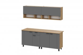 Кухонный гарнитур Монако 2000 мм графит (СВ) в Качканаре - kachkanar.mebel-e96.ru